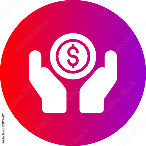 Reward Glyph Circle Gradient Icon
