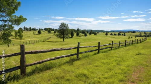  Protective fence encircles the vibrant green pasture