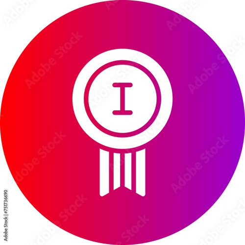 Badge Glyph Circle Gradient Icon