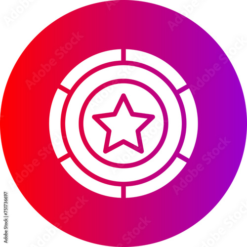 Badge Glyph Circle Gradient Icon