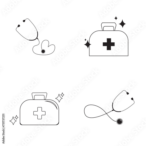 Stethoscope and dedicated briefcase vectors, stethoscope