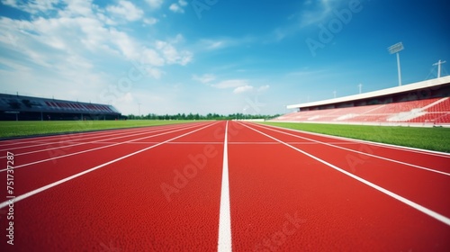 Red running track in stadium © Media Srock
