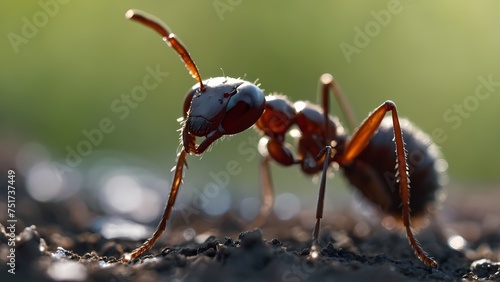 "Micro Marvel: Enchanting Macro Shot of an Ant's World" Generative AI © erfun