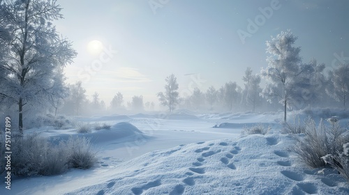 frost snowy ground © vectorwin