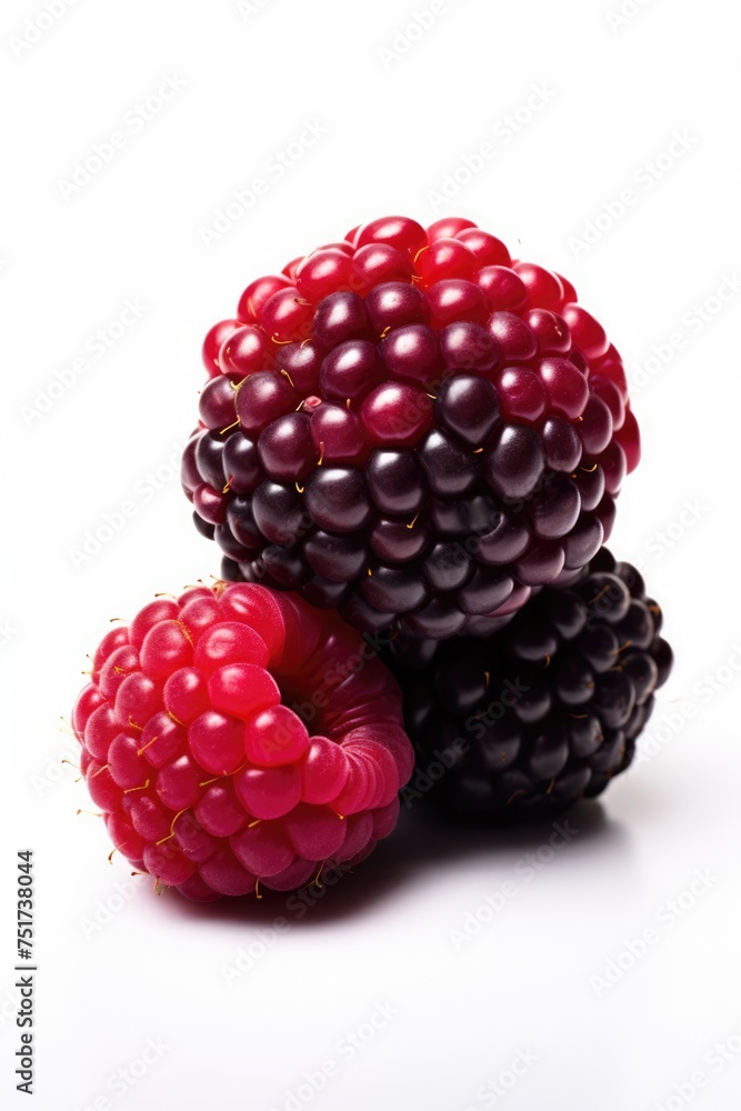 closeup of multiple a blackberry isolated on white background closeup of multiple a blackberry isolated on white background