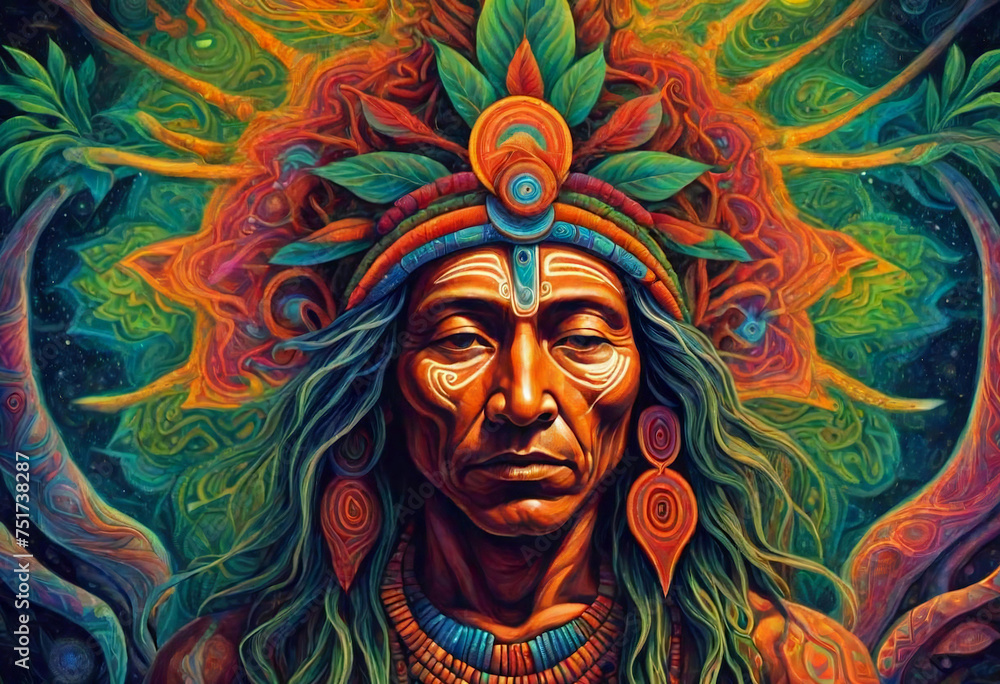 Close-up of the Ayahuasca compilation. Shamanic practices include meditation. The adventure of consciousness. Mystical Shaman. Close-up of the Ayahuasca compilation. Shamanic practices include meditation. The adventure of consciousness. Mystical Shaman.