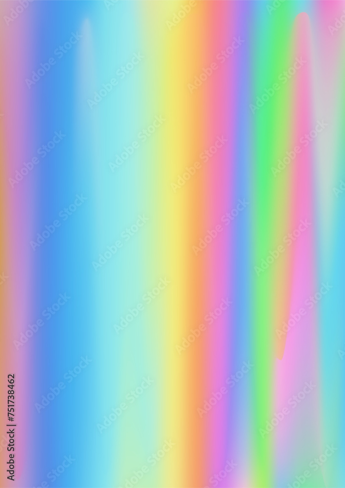 Holographic texture gradient background vector design. Pearlescent hologram dreamy cover.
