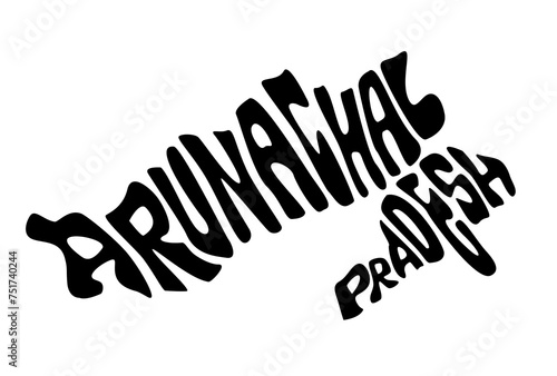 Arunachal Pradesh map typography. photo
