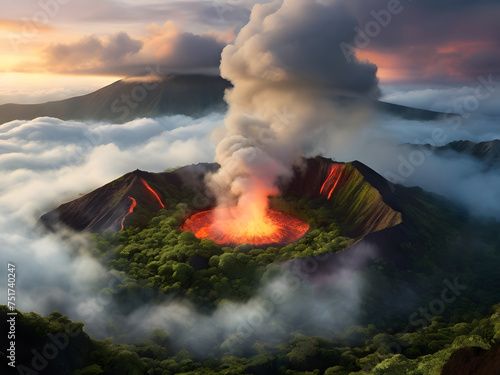 volcano, feuer, qualm, geysir, natur, landschaft, berg, dampf, heiss, wasser, himmel, lava, brandwunde, park, yellowstone, cloud, heizen, gas, vulkanisch, eruption, anbrennen, krater, gefahr, explosio