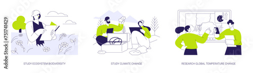Climate studies abstract concept vector illustrations.