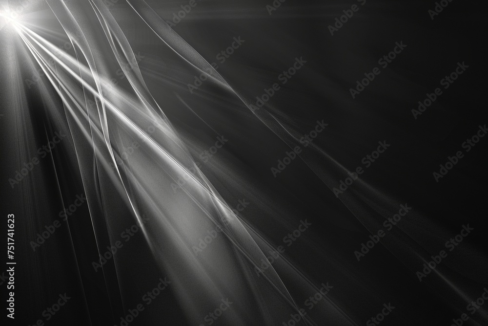 A captivating lens flare shining against a backdrop of pure black A captivating lens flare shining against a backdrop of pure black