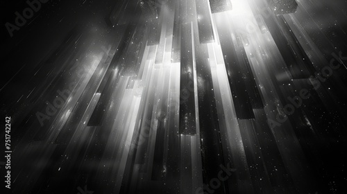 Piano Keyboard in Black and White