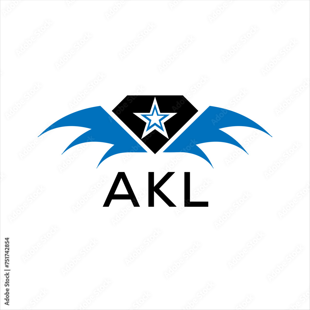 Fototapeta premium AKL letter logo. technology icon blue image on white background. AKL Monogram logo design for entrepreneur and business. AKL best icon.