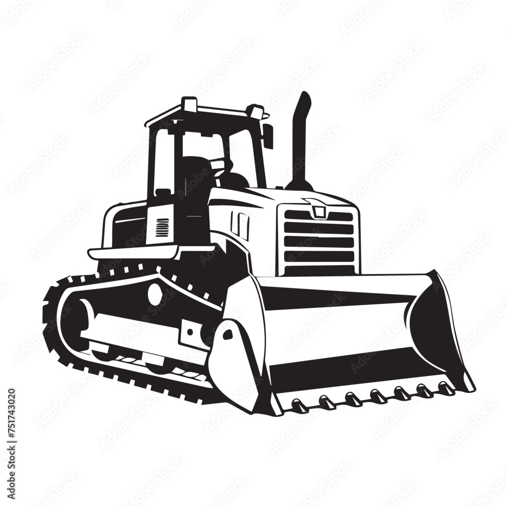Bulldozer in cartoon, doodle style . Image for t-shirt, web, mobile apps and ui. Isolated 2d vector illustration in logo, icon, sketch style, Eps 10, black and white. AI Generative Bulldozer in cartoon, doodle style . Image for t-shirt, web, mobile apps and ui. Isolated 2d vector illustration in logo, icon, sketch style, Eps 10, black and white. AI Generative