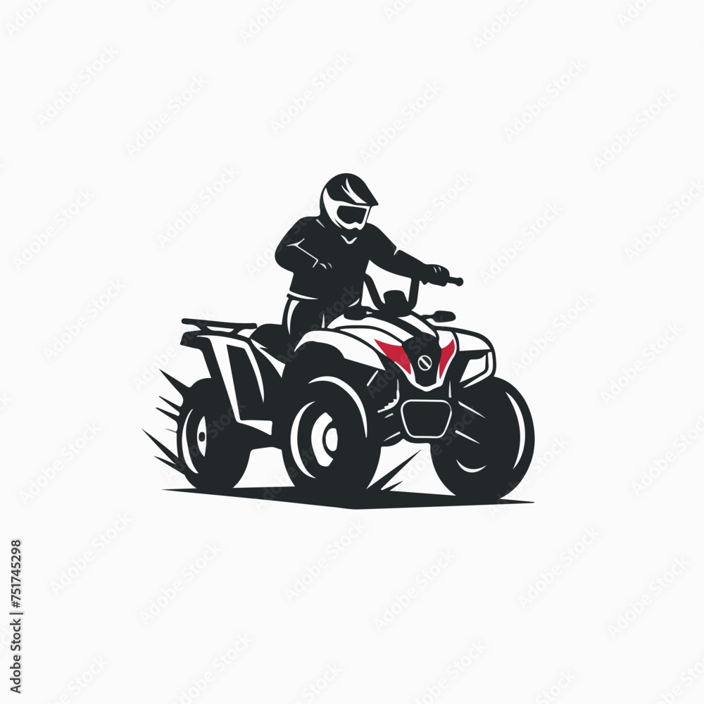 Quad bike in cartoon, doodle style. Image for t-shirt, web, mobile apps and ui. Isolated 2d vector illustration in logo, icon, sketch style, Eps 10. AI Generative