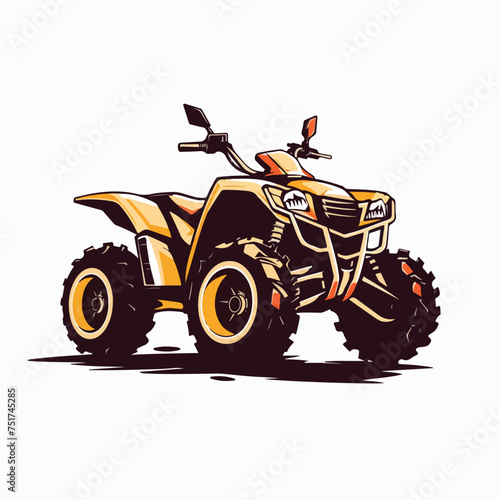 Quad bike in cartoon, doodle style. Image for t-shirt, web, mobile apps and ui. Isolated 2d vector illustration in logo, icon, sketch style, Eps 10. AI Generative