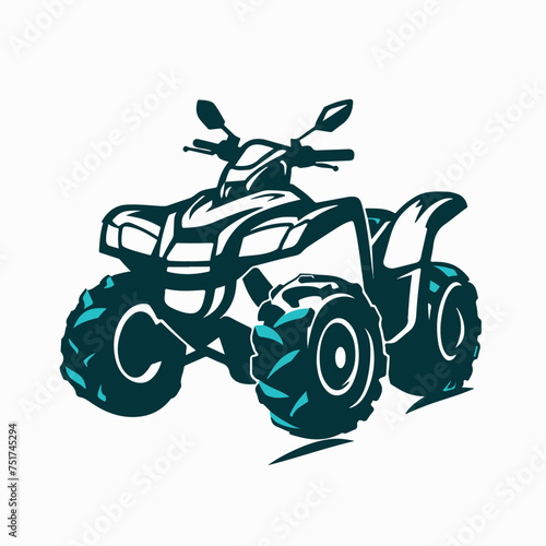 Quad bike in cartoon, doodle style. Image for t-shirt, web, mobile apps and ui. Isolated 2d vector illustration in logo, icon, sketch style, Eps 10. AI Generative