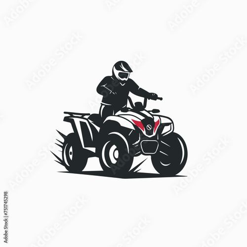 Quad bike in cartoon, doodle style. Image for t-shirt, web, mobile apps and ui. Isolated 2d vector illustration in logo, icon, sketch style, Eps 10. AI Generative