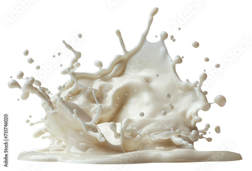 High resolution milk splash isolated, cut out - stock png.