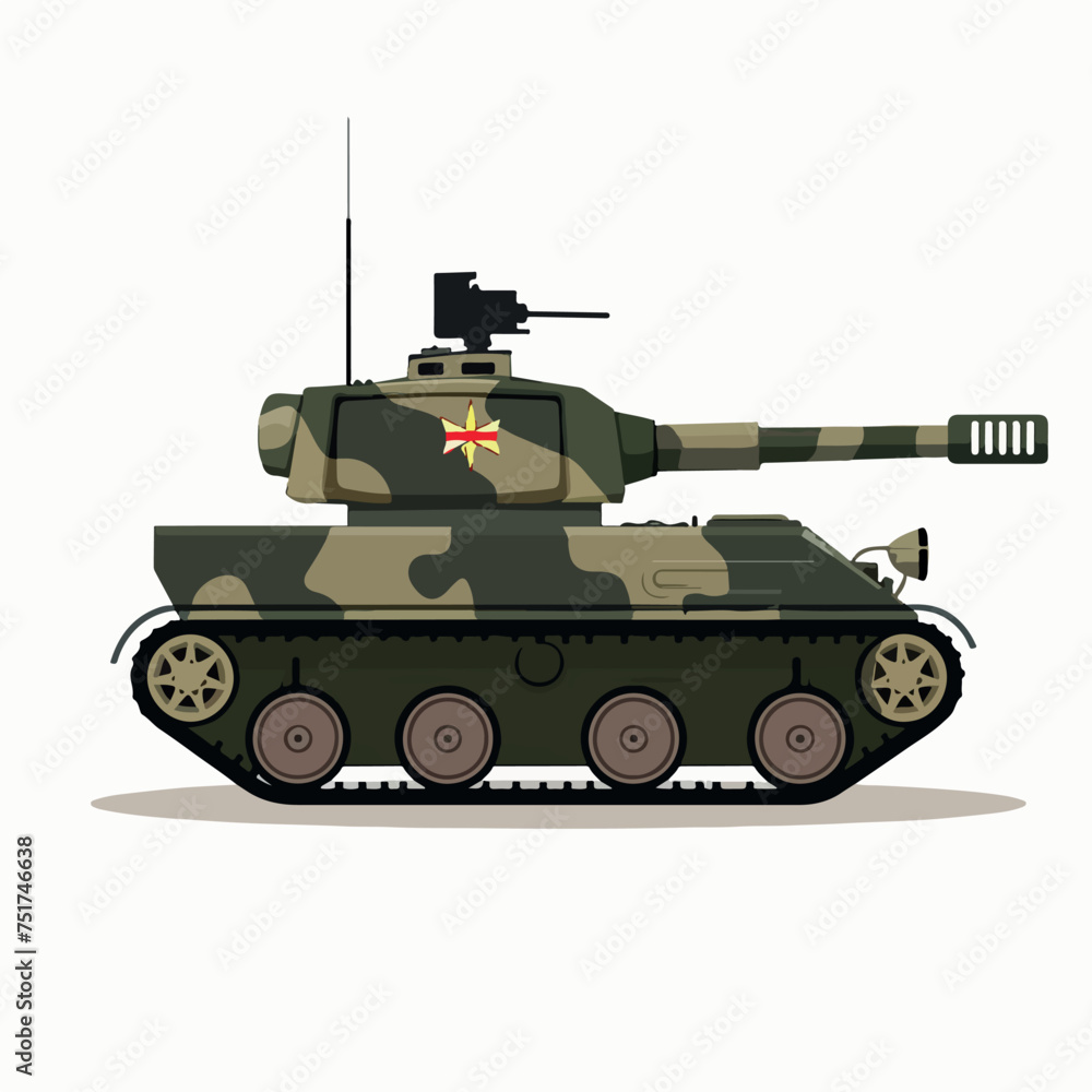 Tank in cartoon, doodle style. Image for t-shirt, web, mobile apps and ui. Isolated 2d vector illustration in logo, icon, sketch style, Eps 10. AI Generative