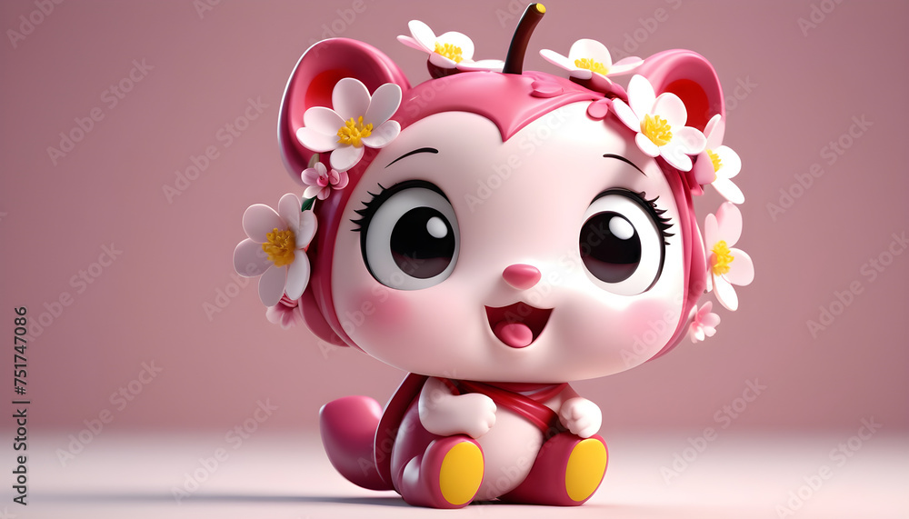 Cute cherry blossom character Cute cherry blossom character