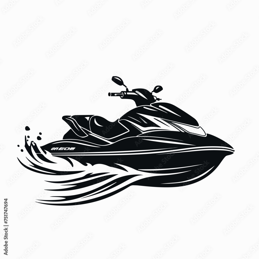 Jet ski in cartoon, doodle style. Image for t-shirt, web, mobile apps and ui. Isolated 2d vector illustration in logo, icon, sketch style, Eps 10. AI Generative Jet ski in cartoon, doodle style. Image for t-shirt, web, mobile apps and ui. Isolated 2d vector illustration in logo, icon, sketch style, Eps 10. AI Generative