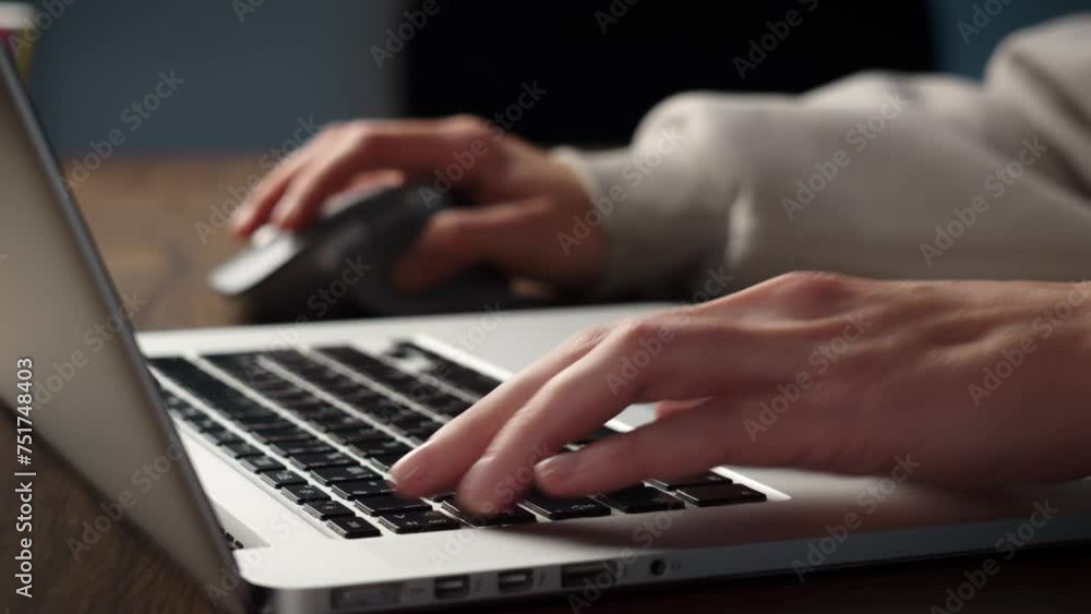 Close up hand of a business woman typing keyboard with hands and fingers laptop computer on desk office, Online internet marketing, freelance, working from home. High quality FullHD footage Close up hand of a business woman typing keyboard with hands and fingers laptop computer on desk office, Online internet marketing, freelance, working from home. High quality FullHD footage