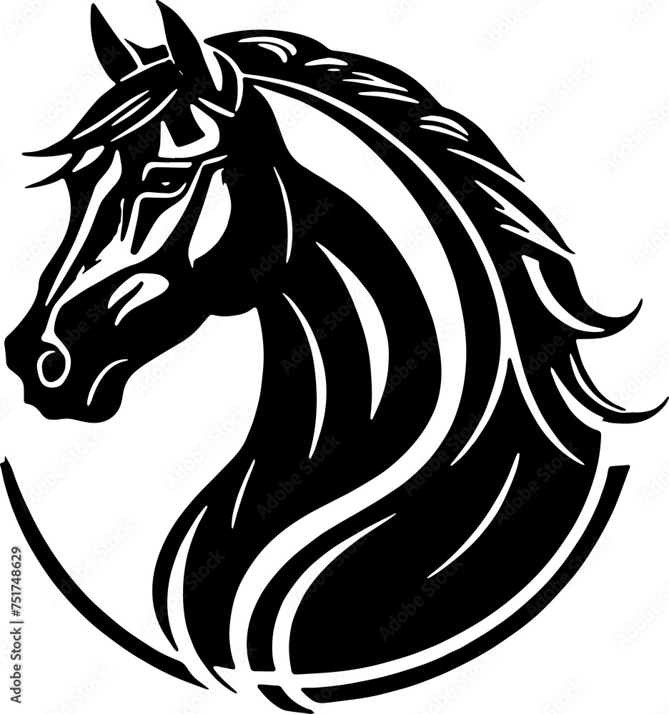 Silhouette of horse isolated on white background Silhouette of horse isolated on white background