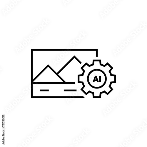 Photo generated by AI icon. Vector symbol generated ai.