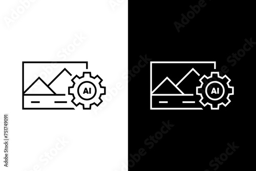 Image generated by AI icon. Vector symbol generated ai.