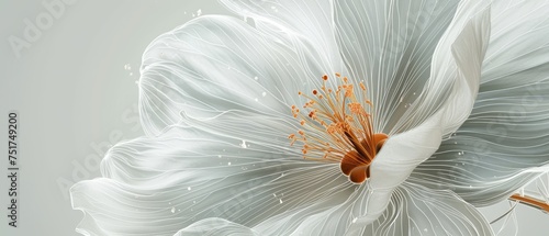 Close-up of a white flower with a yellow center. Flower has five soft, rounded petals. Bright yellow center is slightly raised. Few tiny brown spots on petals.