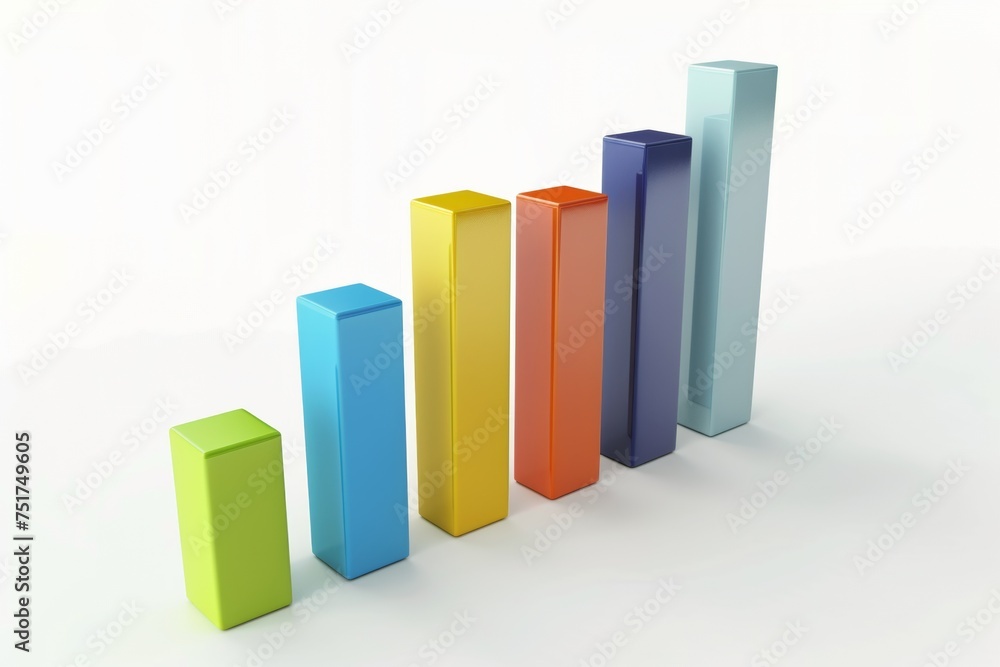 colorful set of bar graphs on white background colorful set of bar graphs on white background