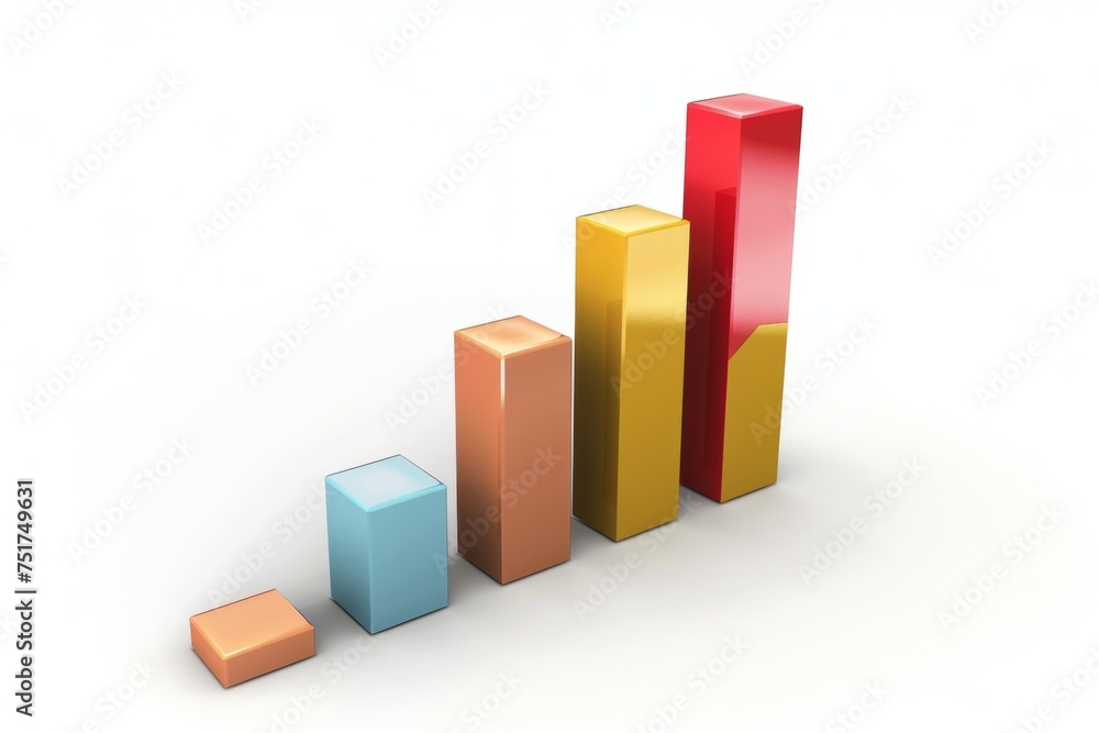 colorful set of bar graphs on white background colorful set of bar graphs on white background