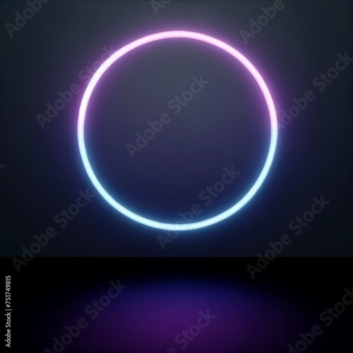 Neon circle glow on dark background 