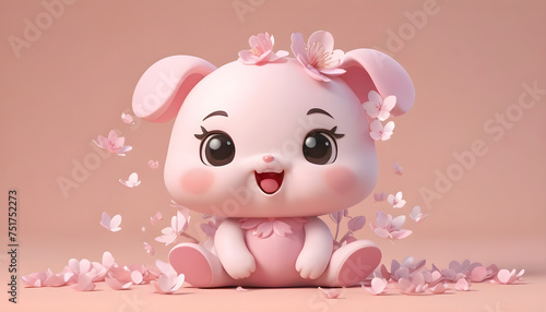 Wallpaper Mural Cute cherry blossom character Torontodigital.ca