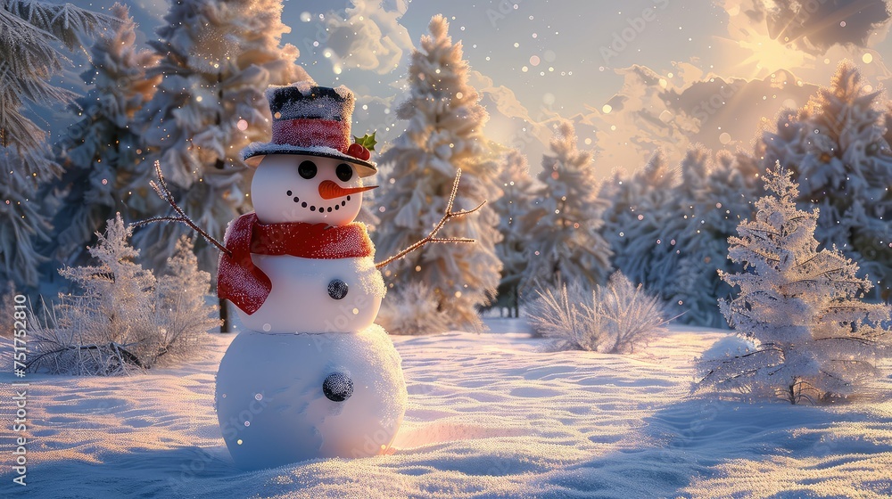Obraz premium holiday snowman background