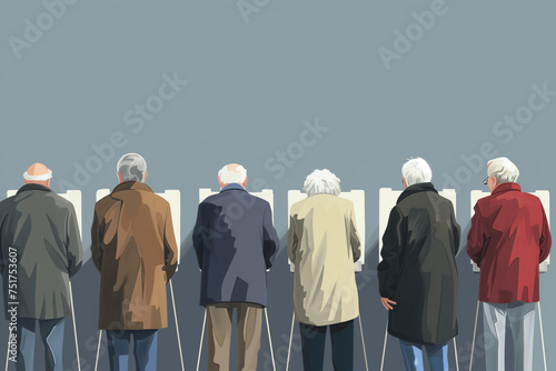 Elderly Voters at Polling Station
