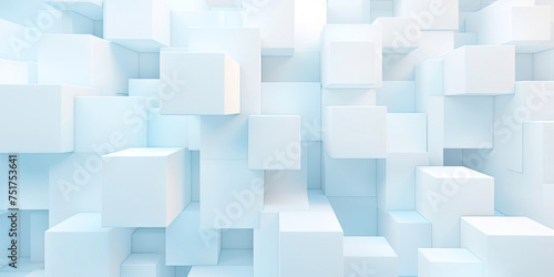 Fototapeta Naklejka Na Ścianę i Meble -  Abstract 3d white cubes background, geometric pattern texture.