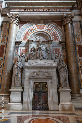 The tomb of Pope Alexander VII In St. Peter's Cathedral in the Vatican.