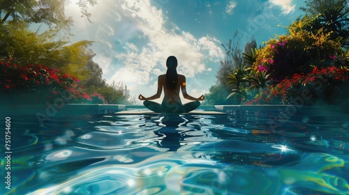 serenity water yoga © vectorwin