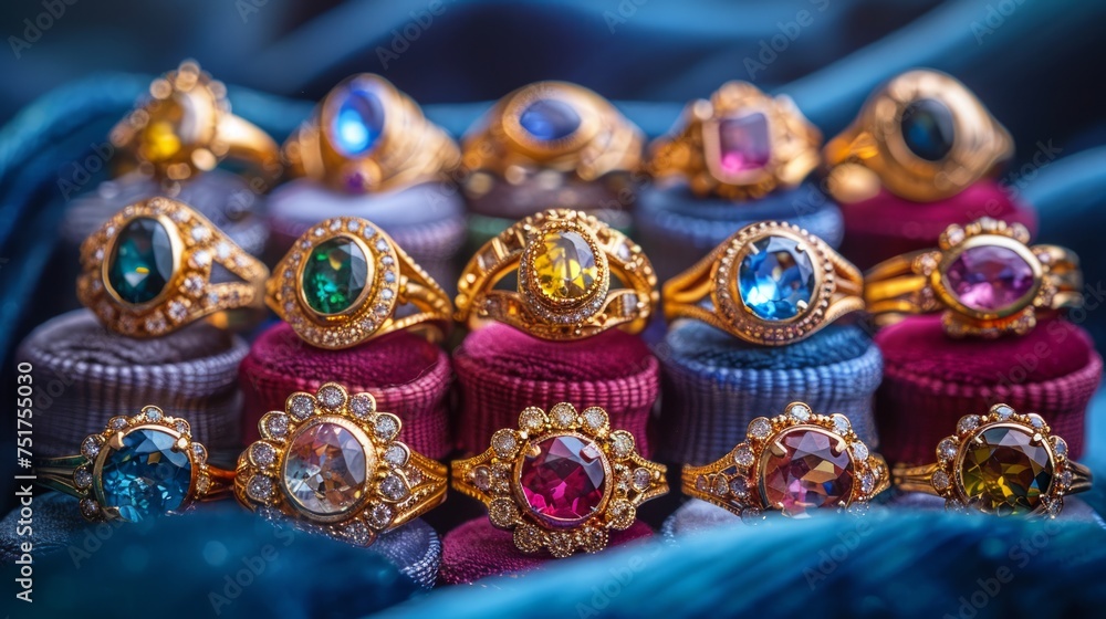 Fototapeta premium Close-Up of a Group of Rings