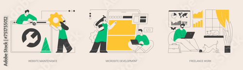 Frontend development abstract concept vector illustrations.