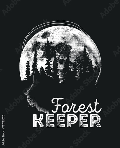 Forest Keeper Wolf and Moon (ID: 751755070)