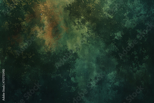Forge a mottled background inspired by the deep, soothing tones of a dense forest just before nightfall, with dark greens, browns, and the occasional flicker of twilight piercing through the canopy