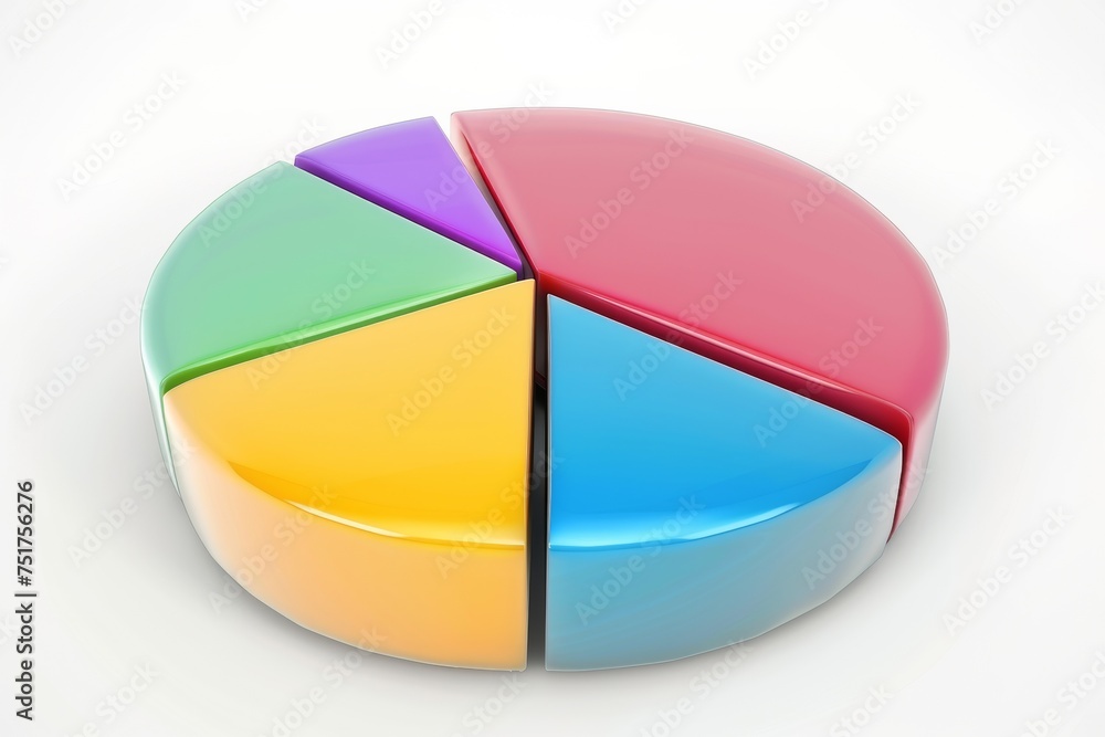 Obraz premium Pie charts icons. Set of 3D circular graphs on white background