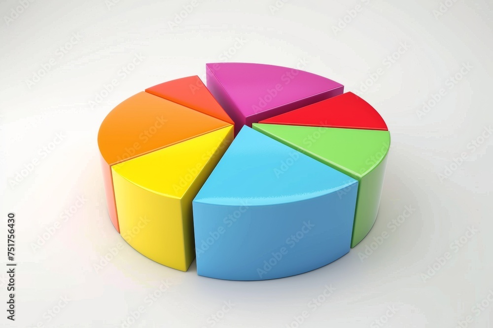 Obraz premium Pie charts icons. Set of 3D circular graphs on white background