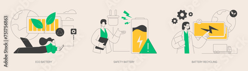 Eco charging solution abstract concept vector illustrations. photo