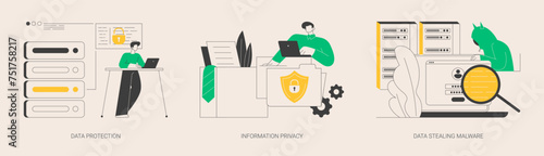 Digital security abstract concept vector illustrations.