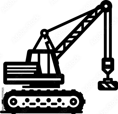 construction crane and truck