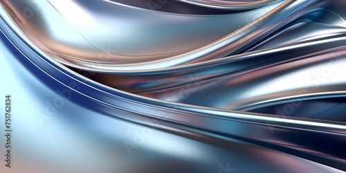 Chrome Waves: An Abstract and Flowing Metal Form. Concept Abstract Art, Metal Sculpture, Contemporary Design